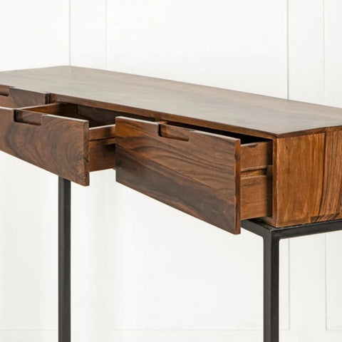 Solid Wood Console Table | Natural Hardwood Entryway Furniture – Oakvello