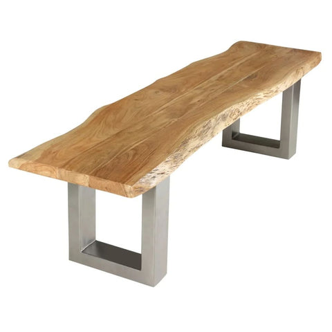 Jaipuri Natural Live Edge Large Dining Bench | Solid Wood Seating – Oakvello