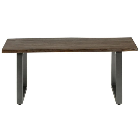 Grey Live Edge 1.5M Dining Table | Solid Wood & Metal Legs – Oakvello