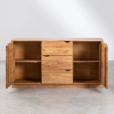 Tasmani Acacia Wood Sideboard | Solid Hardwood Storage Cabinet – Oakvello
