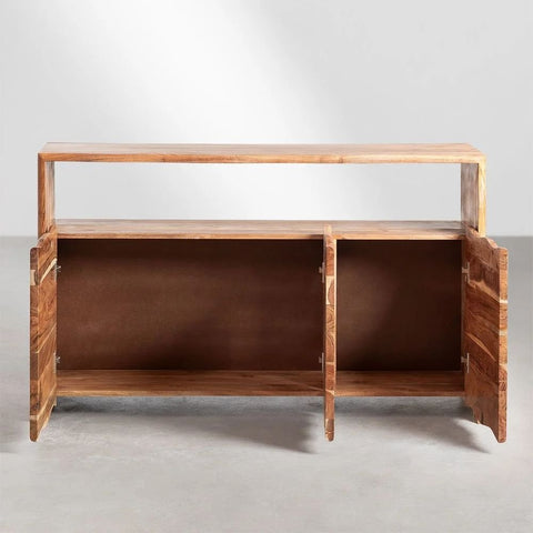 Yago Solid Acacia Wood Sideboard | Premium Living Room Storage Cabinet – Oakvello