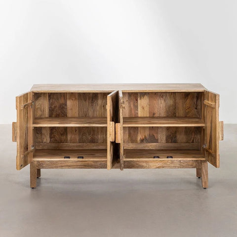 Diko Solid Mango Wood Sideboard | Living Room Storage Cabinet – Oakvello