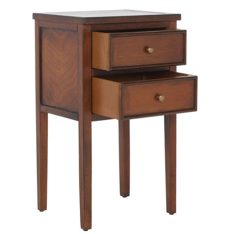 Brown Finish Solid Wood End Table | Living Room Accent Side Table – Oakvello