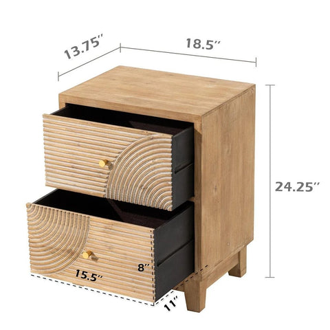 3-Drawer Bedside Table | Wood Finish Nightstand with Storage – Oakvello