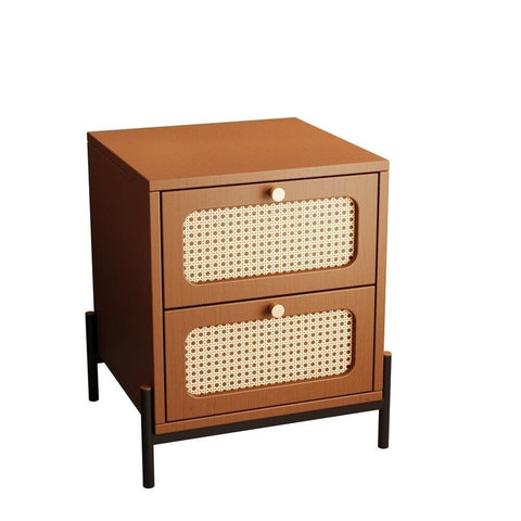 Walnut Solid Wood 2-Drawer Bedside Table | Premium Bedroom Nightstand – Oakvello