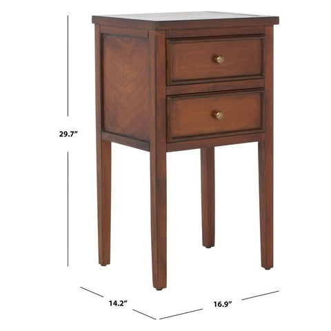 Brown Finish Solid Wood End Table | Living Room Accent Side Table – Oakvello