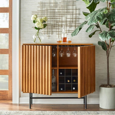 Solid Wood Bar Cabinet | Premium Home Bar Storage Furniture – Oakvello