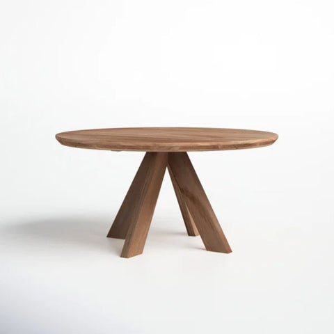 Natural Brown Solid Wood Round Dining Table | Kitchen & Dining Furniture – Oakvello