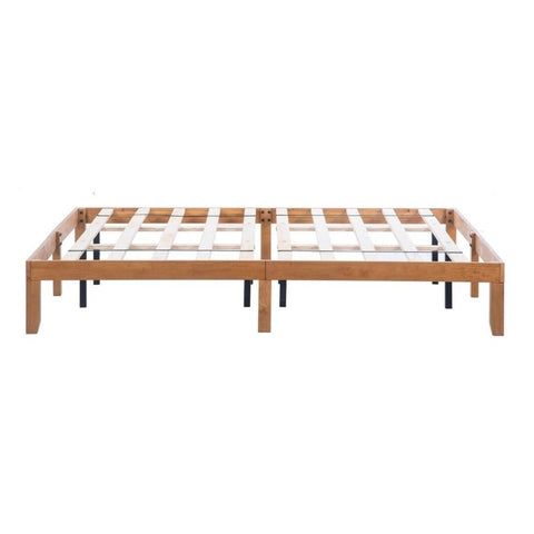 Natural Finish King Size Solid Wood Bed | Premium Bedroom Furniture – Oakvello