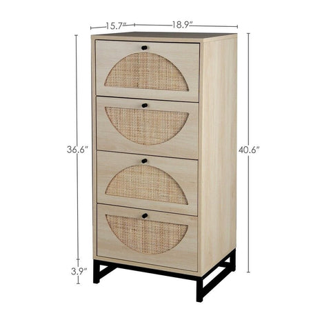 Solid Wood 4-Drawer Chest | Bedroom Storage Dresser – Oakvello