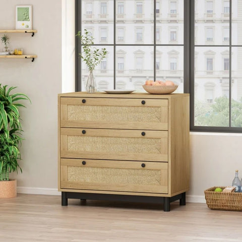 Solid Wood 3-Drawer Chest | Bedroom Storage Dresser – Oakvello