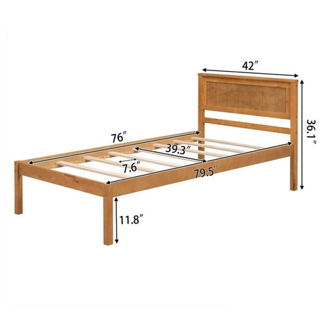 Solid Wood Queen Size Bed with Headboard | Premium Bedroom Furniture – Oakvello