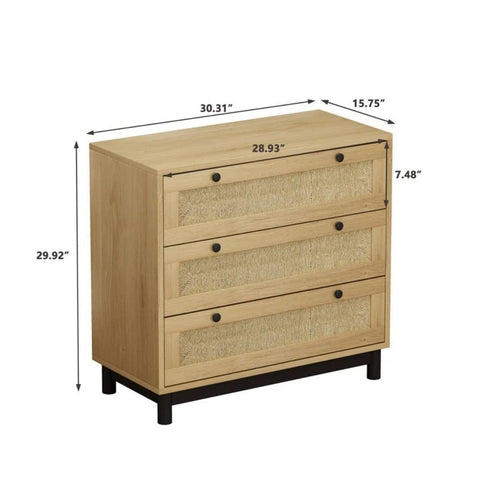 Solid Wood 3-Drawer Chest | Bedroom Storage Dresser – Oakvello