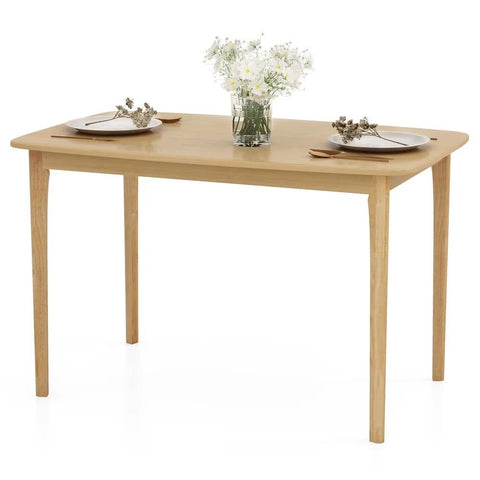 Rectangular Solid Wood Dining Table with Solid Wood Legs | Kitchen Furniture – Oakvello