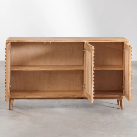 Deleyna Solid Wood Sideboard | Living Room Storage Cabinet – Oakvello