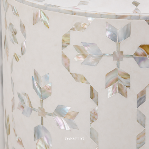 Pearl Bloom Shell Inlay Side Table