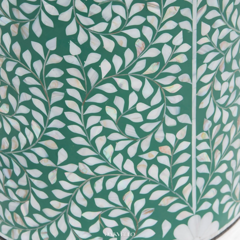 Emerald Leaf Pearl Inlay Side Table