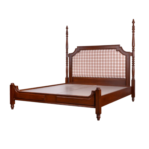Dunmore Poster Bed | Hand-Turned Four-Poster Bed in Dark Walnut – Oakvello
