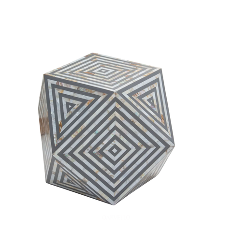 Vortex Geo Bone Inlay Side Table