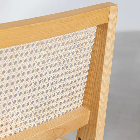 Lali Ash Wood & Rattan Dining Chair | Solid Wood Kitchen Seating – Oakvello