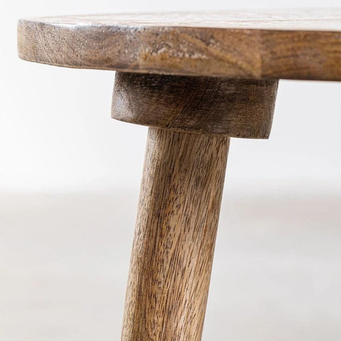 Tienga 45cm Round Solid Mango Wood Side Table | Living Room Accent Furniture – Oakvello