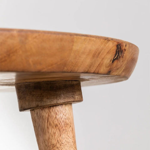 60cm Round Solid Mango Wood Coffee Table | Living Room Centre Table – Oakvello