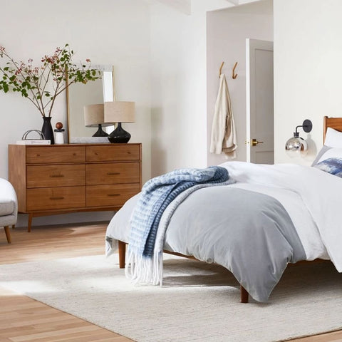 Mid-Century 6-Drawer Solid Wood Dresser | Retro Bedroom Storage – Oakvello