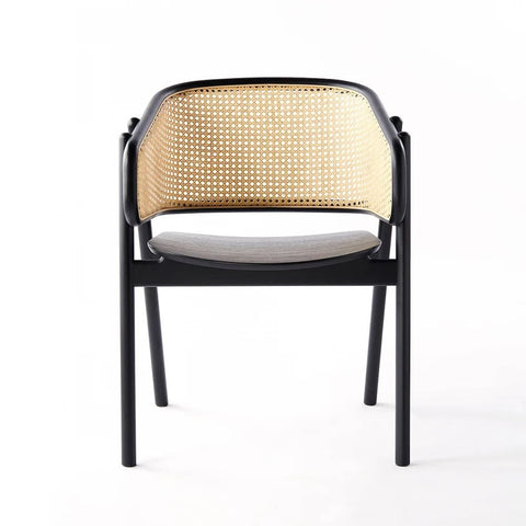 Solid Mango Wood & Cane Dining Chair | Boho Kitchen Seating – Oakvello