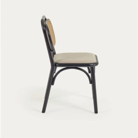 Jodhpur Cane Chair | Natural Finish with Upholstered Seat – Oakvello