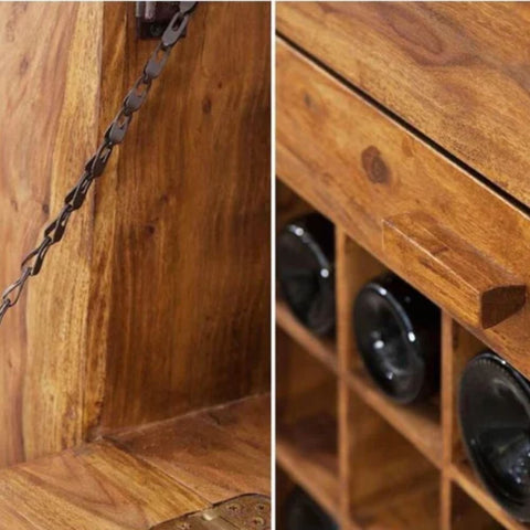 Solid Wood Home Bar Cabinet | Elegant Bar Storage Furniture – Oakvello