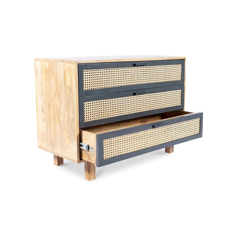 3-Drawer Solid Mango Wood Chest | Compact Bedroom Storage Dresser – Oakvello