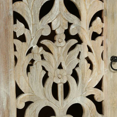 Hand Carved Solid Wood Sideboard | Artisan Living Room Storage – Oakvello
