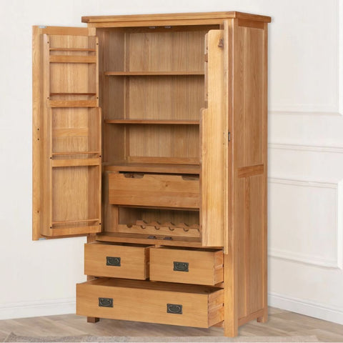 Solid Wood Bar Cabinet | Home Bar Storage Furniture – Oakvello