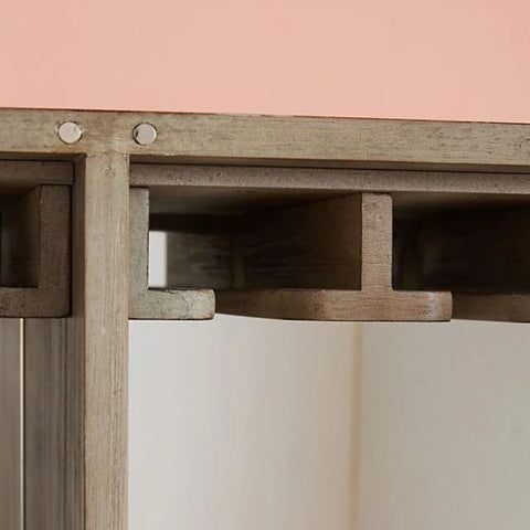 Hand Carved Land & Sky Bar Cabinet | Artisan Solid Wood Home Bar – Oakvello