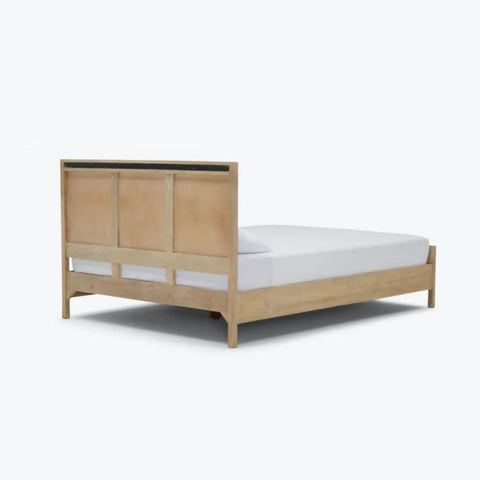 Rattan & Solid Wood Bed | Handcrafted Boho Bedroom Furniture – Oakvello