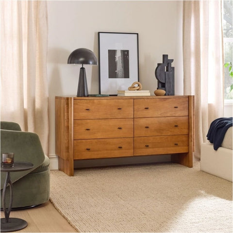Solid Wood 6-Drawer Dresser | Spacious Bedroom Storage Chest – Oakvello