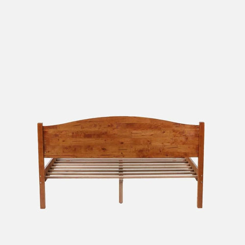 Honey Finish Solid Wood Double Bed Frame | Warm Tone Bedroom Furniture – Oakvello
