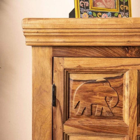 Ajmeri Solid Sheesham Wood Sideboard | Premium Living Room Storage – Oakvello