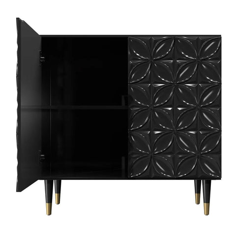 Solid Wood Media Storage Accent Cabinet | TV Stand & Living Room Storage – Oakvello