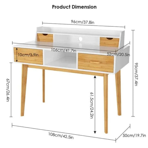 Jaipuri Solid Wood Study Table with Storage | Home Office Writing Desk – Oakvello