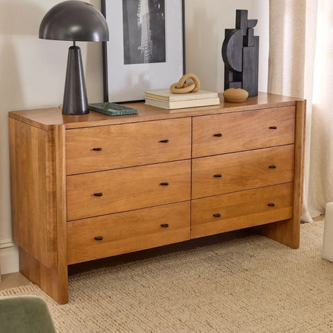 Otto Solid Wood 6-Drawer Dresser | Bedroom Storage Chest – Oakvello