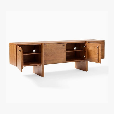 Otto Solid Wood Media Console Table | TV Stand & Living Room Storage – Oakvello