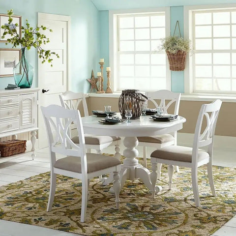 Solid Wood White Round Dining Table