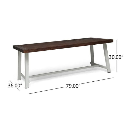Solid Teak Wood Dining Table with Rustic Metal Finish | Industrial Kitchen Furniture – Oakvello