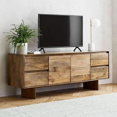 Solid Wood Media Console | TV Stand & Living Room Storage – Oakvello