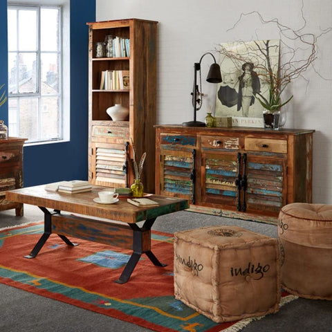 Jaipuri Reclaimed Boat Wood Small Sideboard | Eco-Friendly Storage – Oakvello