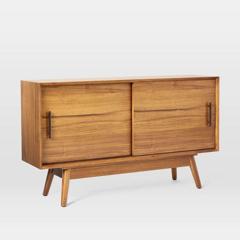 Mid-Century Narrow Solid Wood Media Console Table | TV Stand – Oakvello