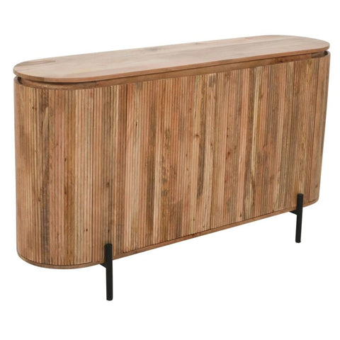 Jodhpuri Solid Wood Sideboard with Metal Legs | Modern Living Room Storage – Oakvello