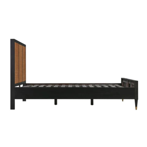 Florence Solid Wood Cane Bed | Handcrafted Rattan Bedroom Furniture – Oakvello