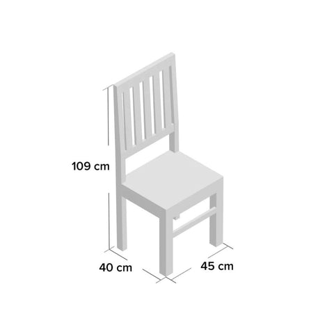 High Slat Back Solid Mango Wood Dining Chair | Kitchen Seating – Oakvello